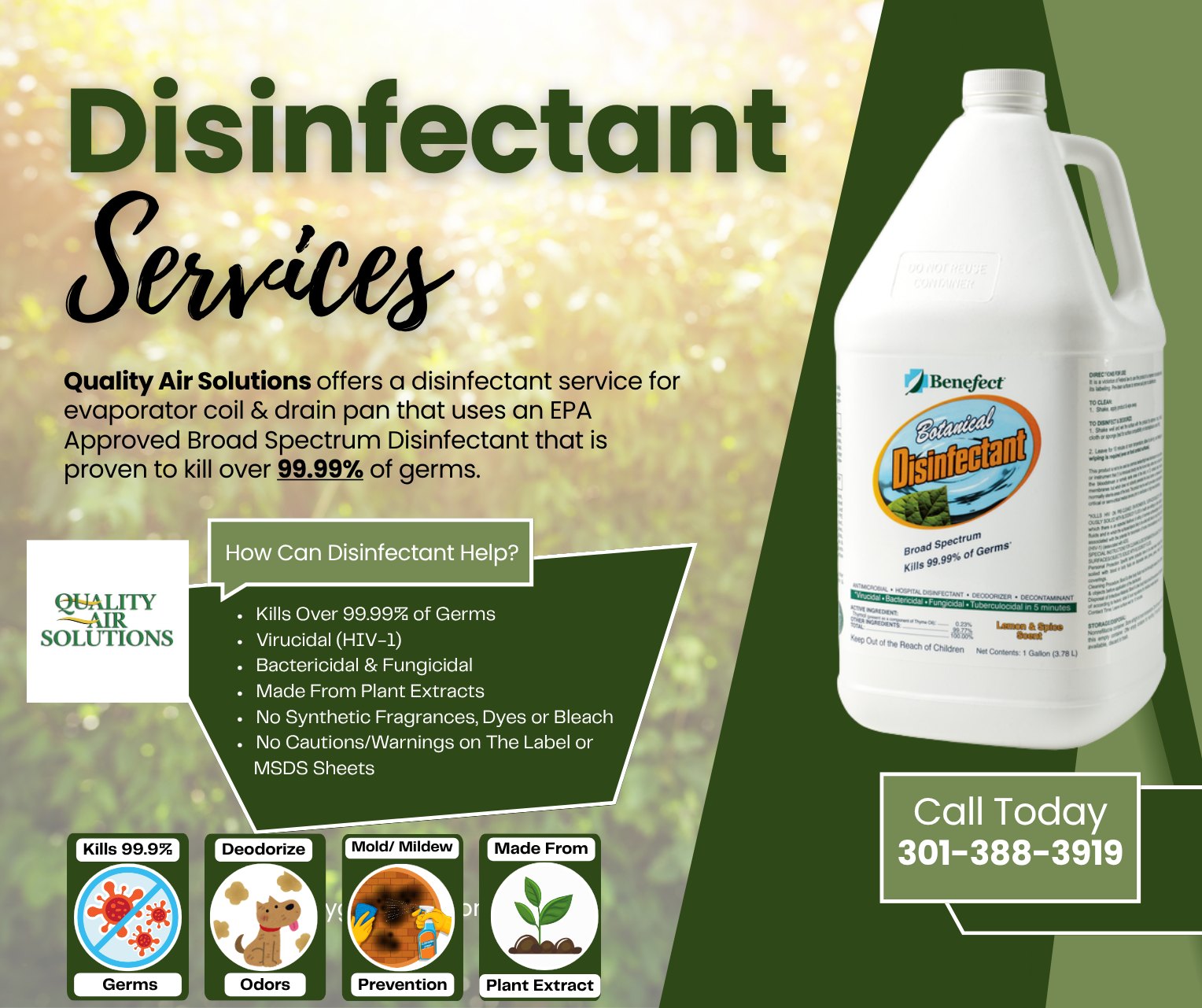 Ductwork Disinfectant Service MD DC VA